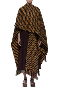Black & Brown & Citrine & Burgandy / Écharpe Gasly en cachemire - Black & Brown & Citrine & Burgandy