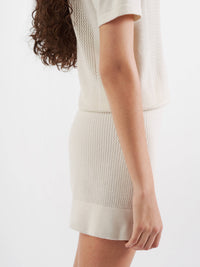 Crocheted cotton shorts - White