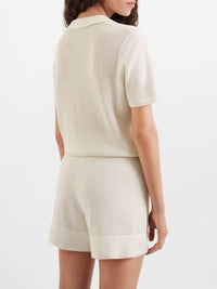 Crocheted cotton shorts - White