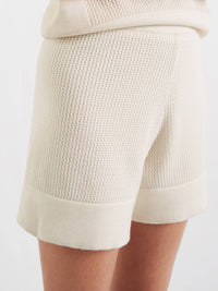 Crocheted cotton shorts - White