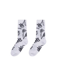 15€ / 2 sold //3 QTY / ST67%   Chaussettes Giardino - Black White Flowers