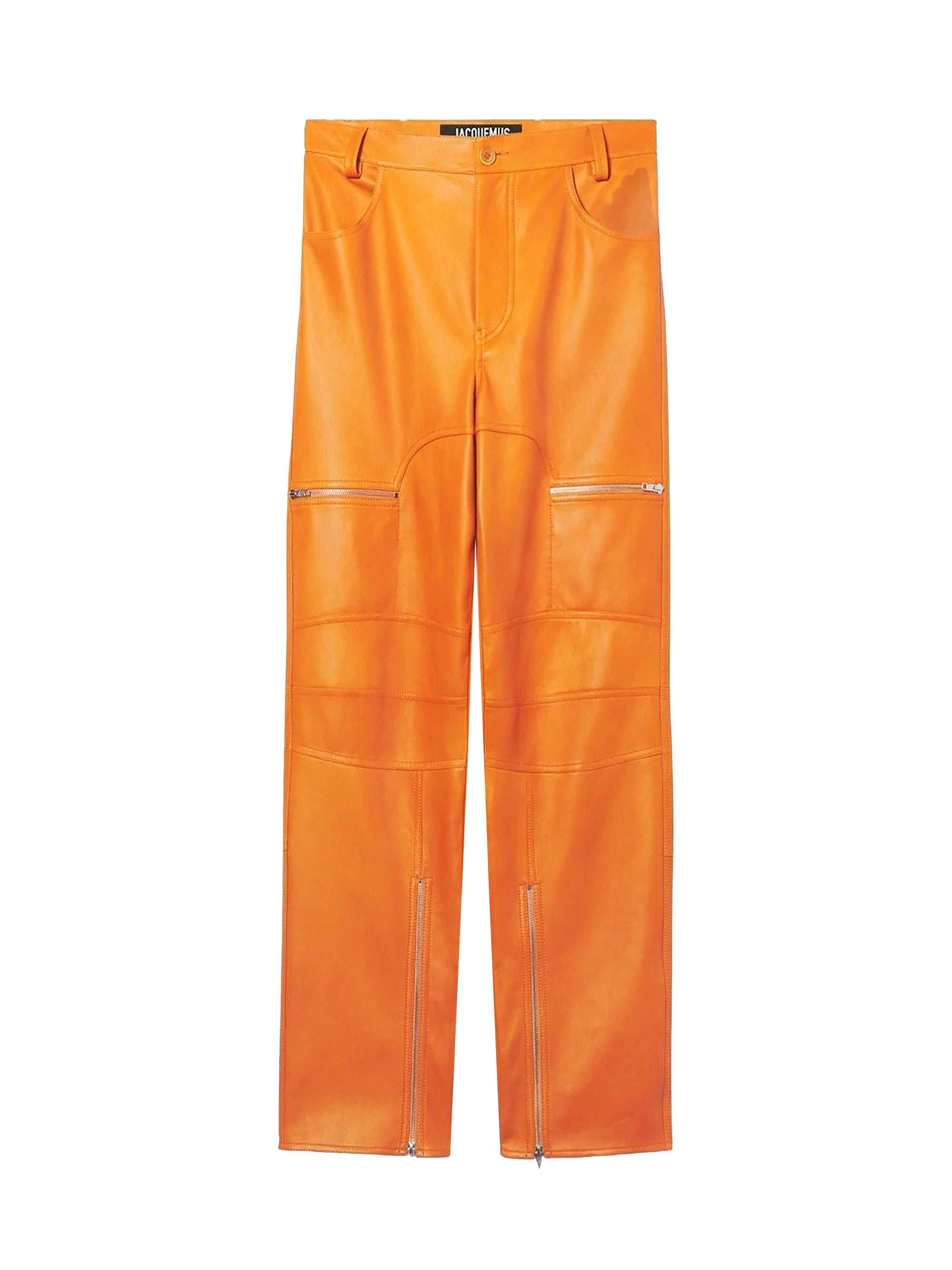 Pantalon cargo Aranciu en cuir - Orange