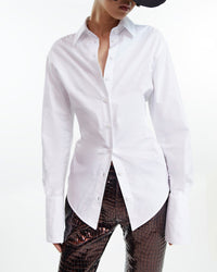 Pantalon boyfriend en cuir laminé - Bronze