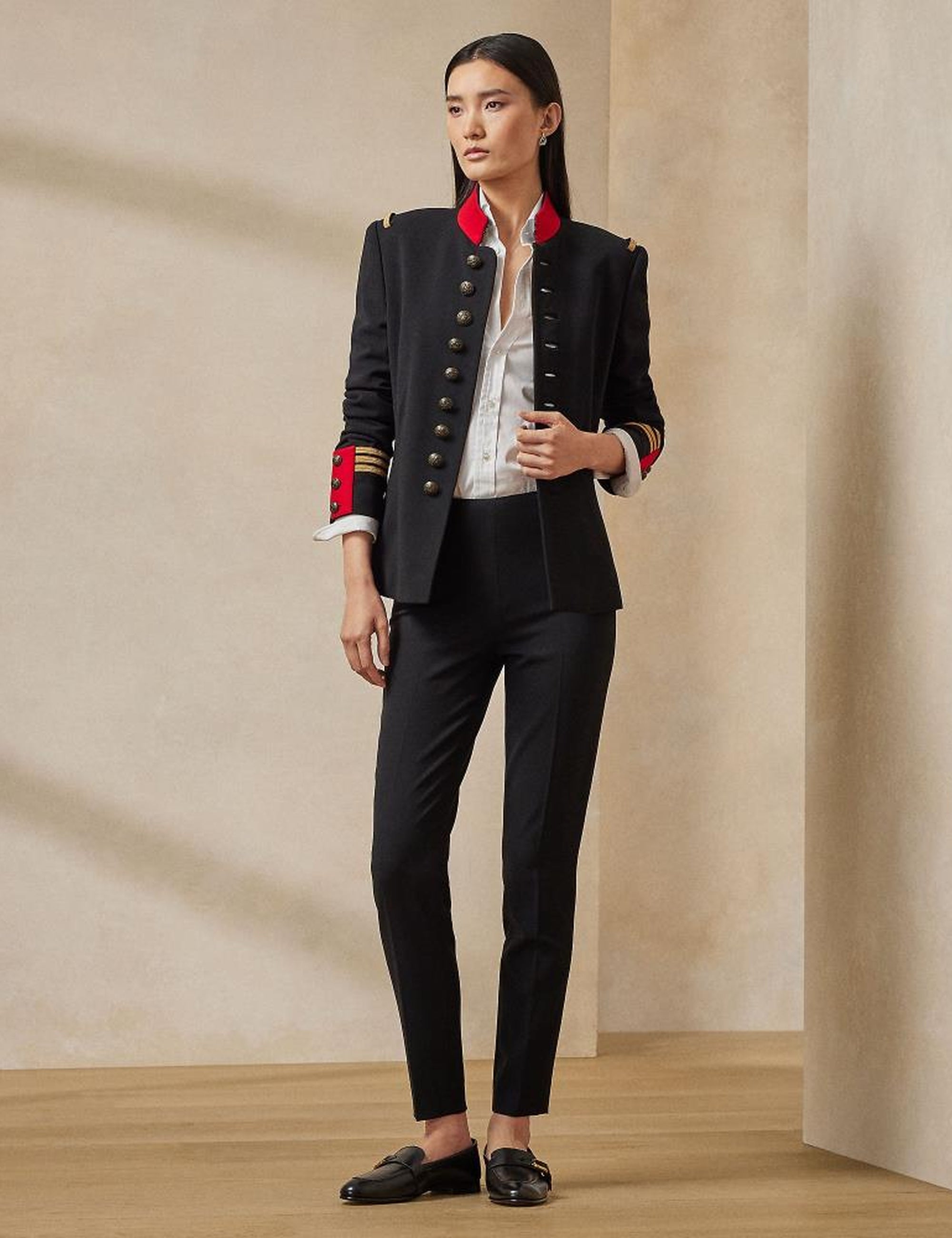 Pantalon Annie en laine stretch - Noir