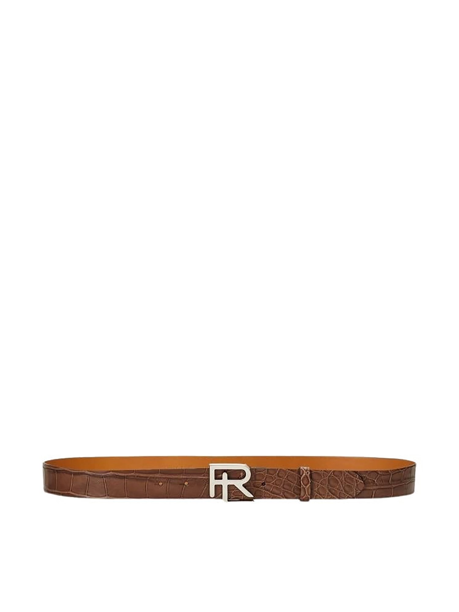 Ceinture alligator avec boucle RL - Chocolate