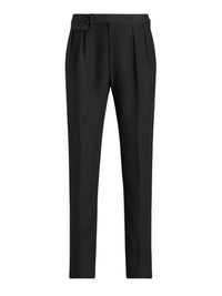 Gregory handmade silk and linen blend trousers - Classic Black