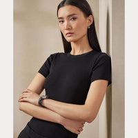 T-shirt maille en soie - Black