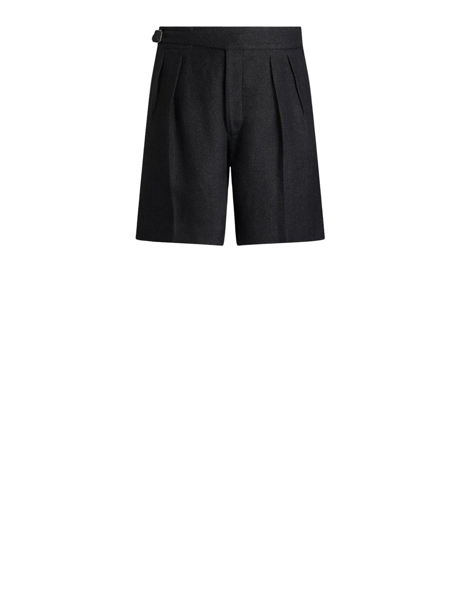 Short confectionné à la main lin et soie - Black