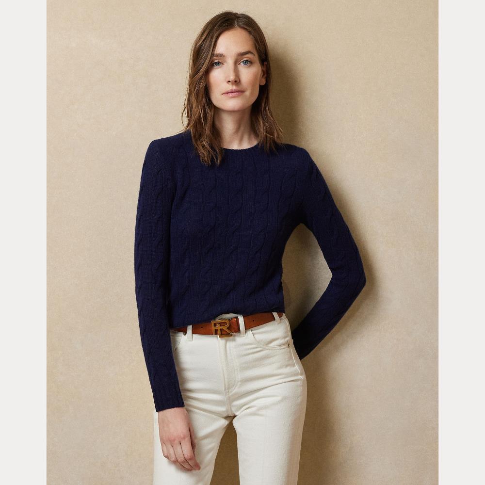 Cashmere cable jumper - Lux Navy