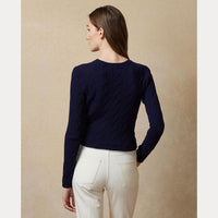 Cashmere cable jumper - Lux Navy