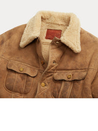 Veste en peau lainée - Khaki