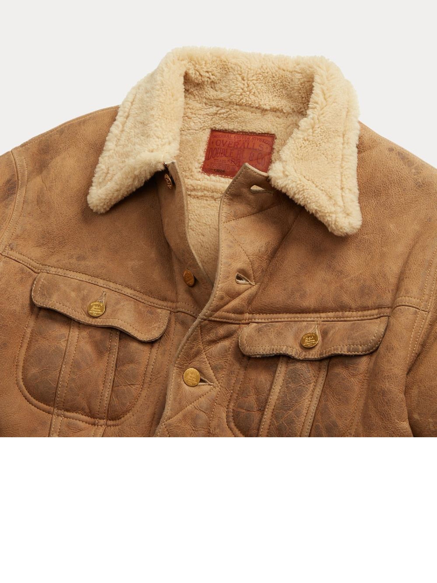 Veste en peau lainée - Khaki