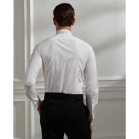 Chemise col cassé à plastron - White