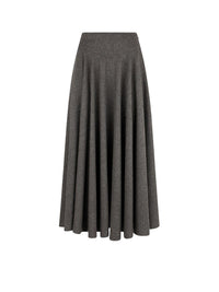 Jupe Jennine en flanelle de laine - Medium Grey