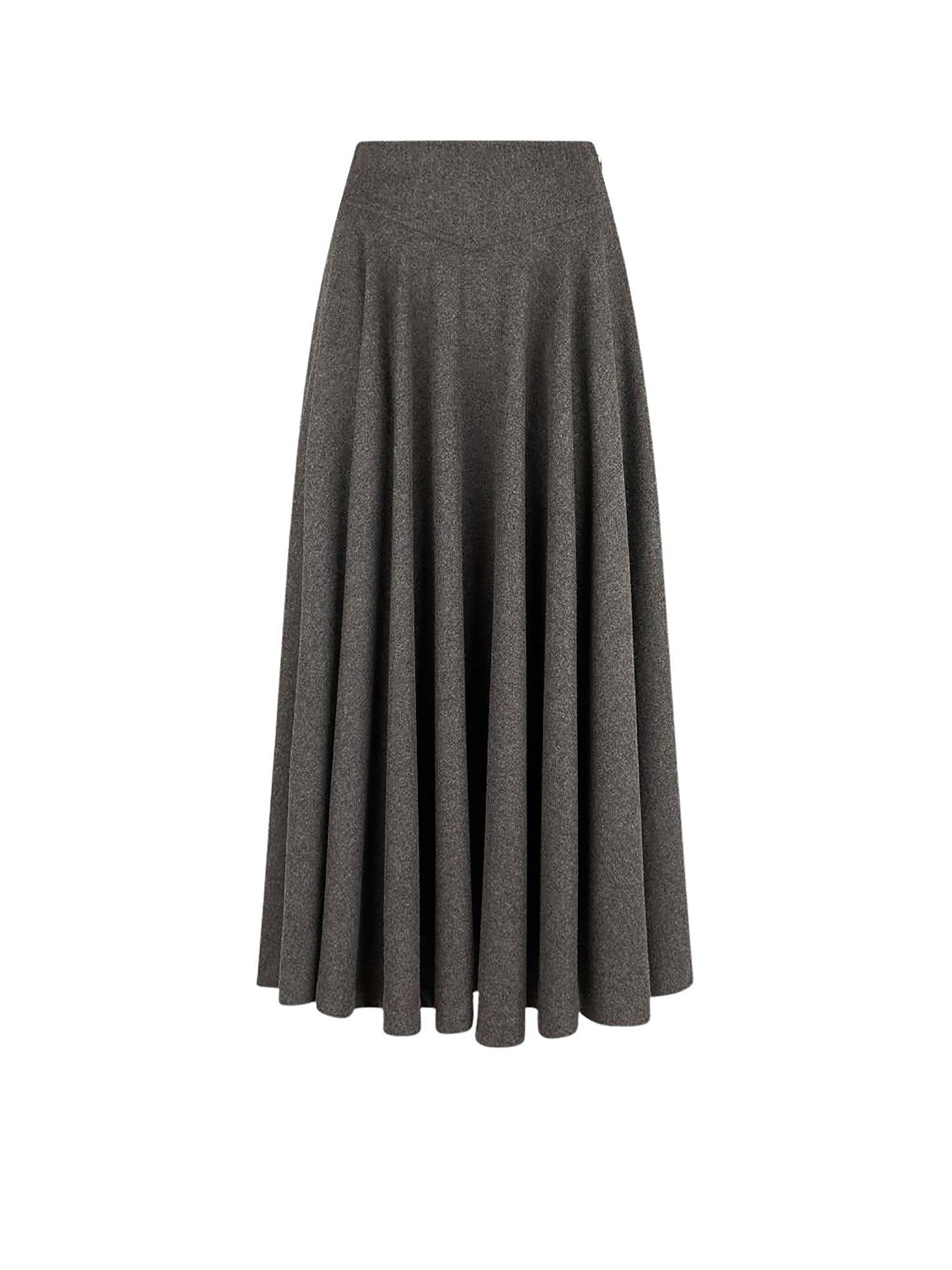 Jupe Jennine en flanelle de laine - Medium Grey