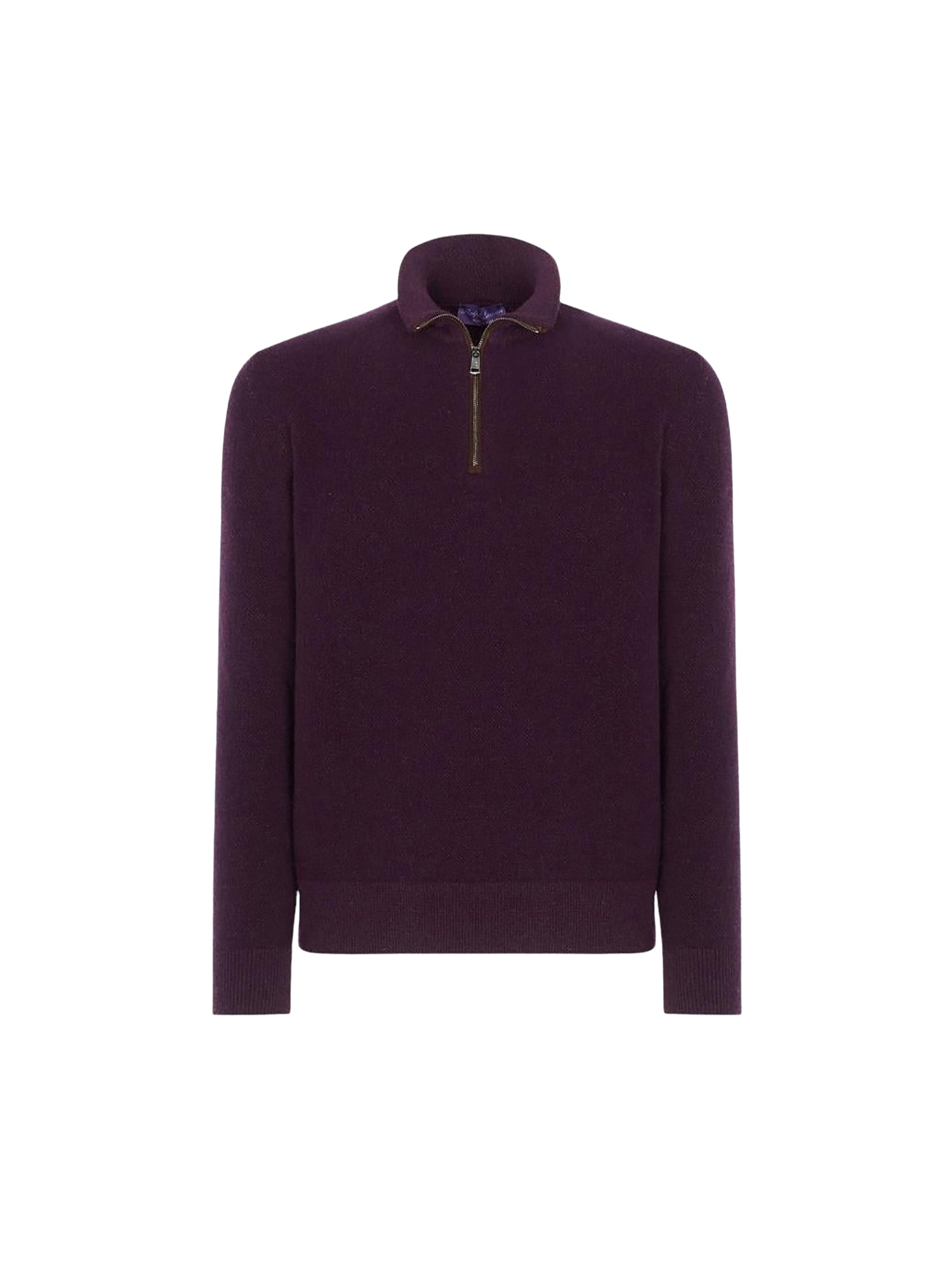 Pull demi-zippé en cachemire œil-de-perdrix - Manor Purple Multi