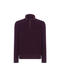 Pull demi-zippé cachemire œil-de-perdrix - Manor Purple Multi