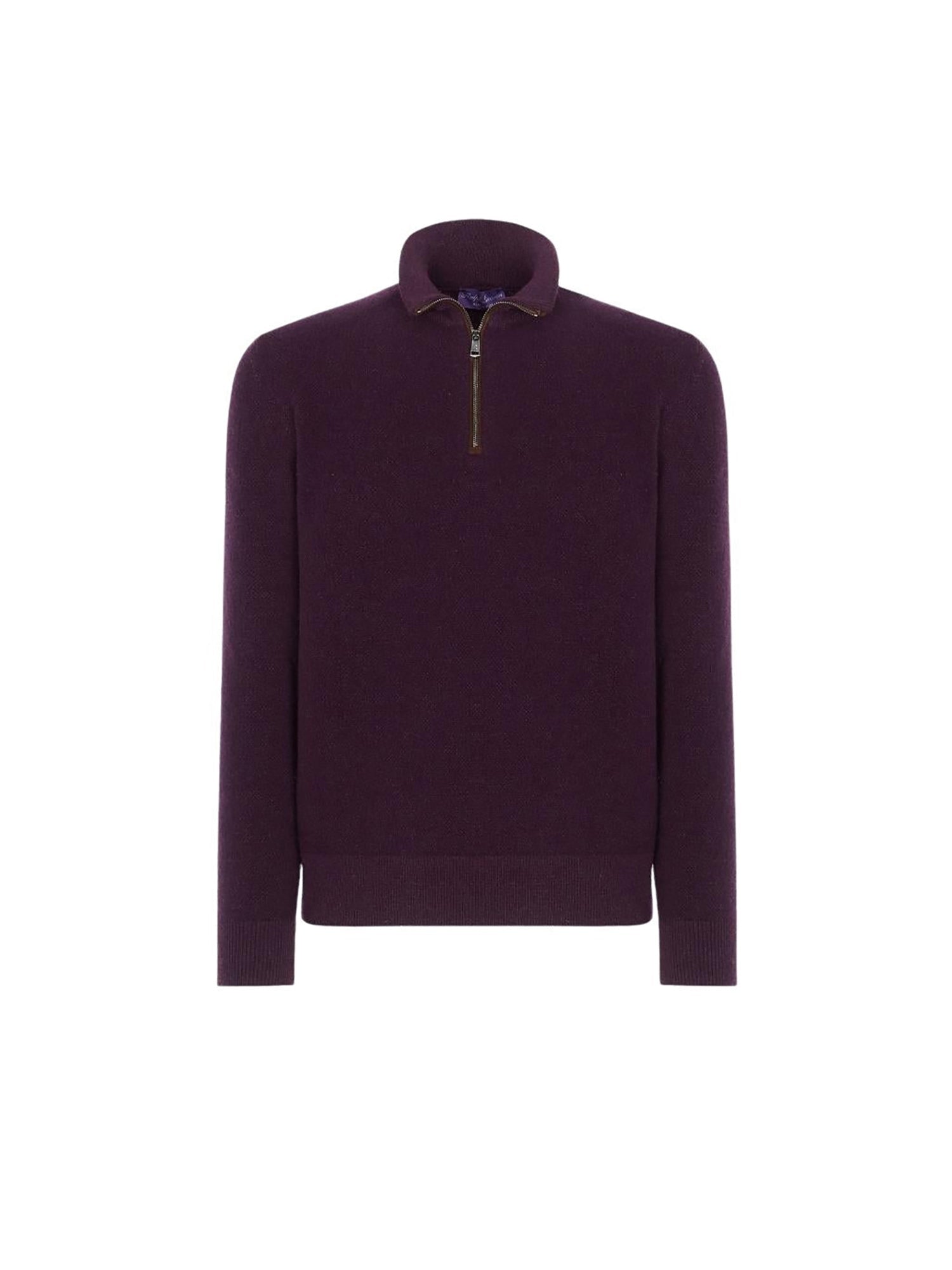 Pull demi-zippé cachemire œil-de-perdrix - Manor Purple Multi