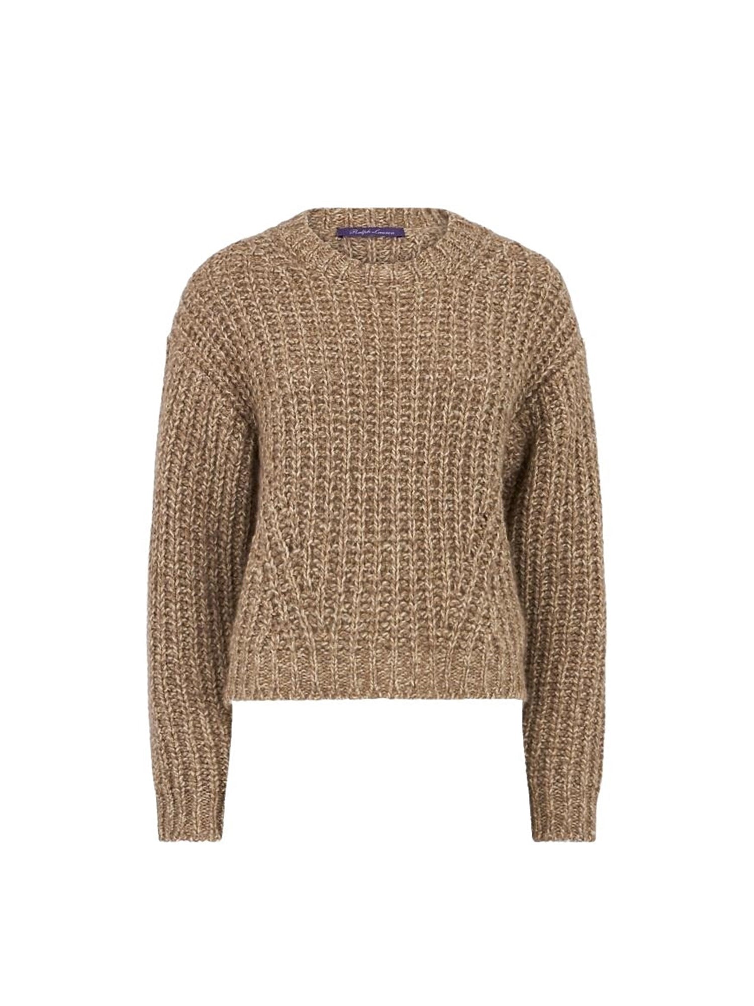 Cashmere and silk ribbed jumper - Light Truffle Multi