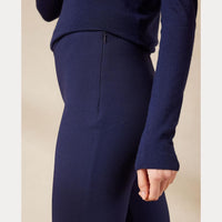 Pantalon sans poches en laine - Navy