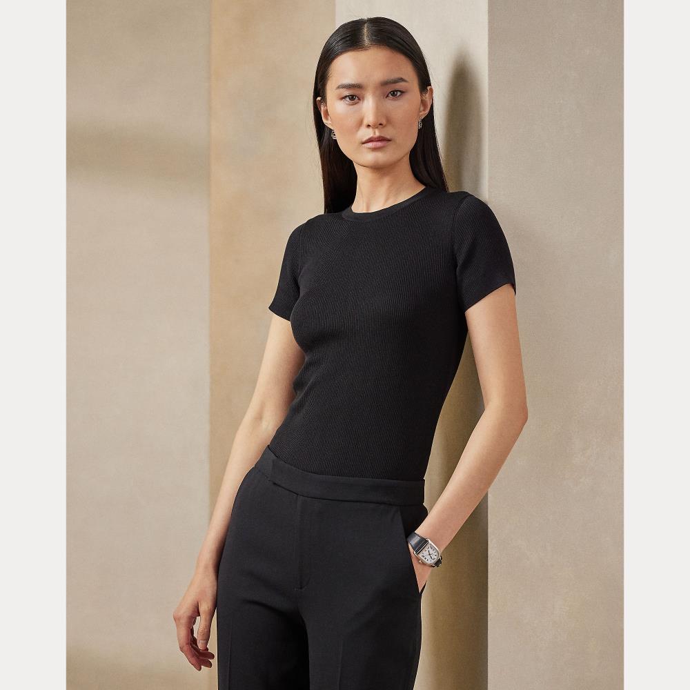 T-shirt maille en soie - Black