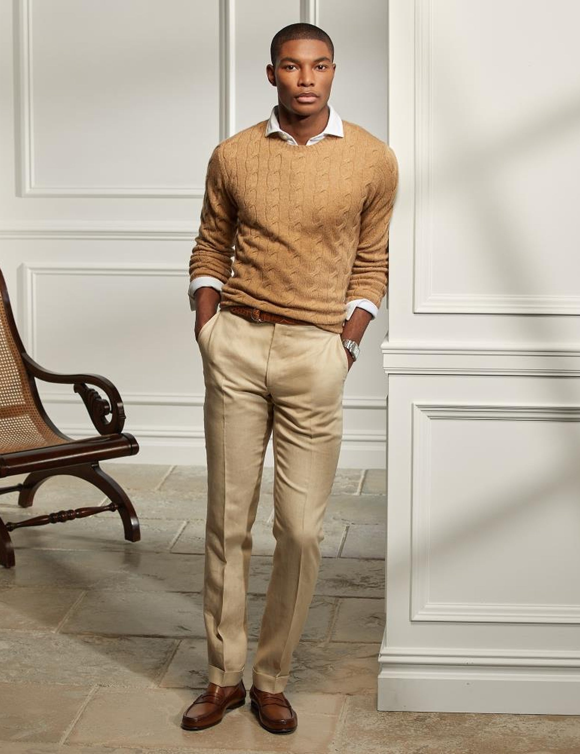 Gregory handmade linen trousers - Tan