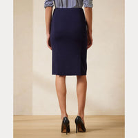 Jupe Cindy en crêpe de laine stretch - Navy