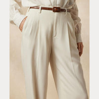 Pantalon Acklie en gabardine de laine - Cream
