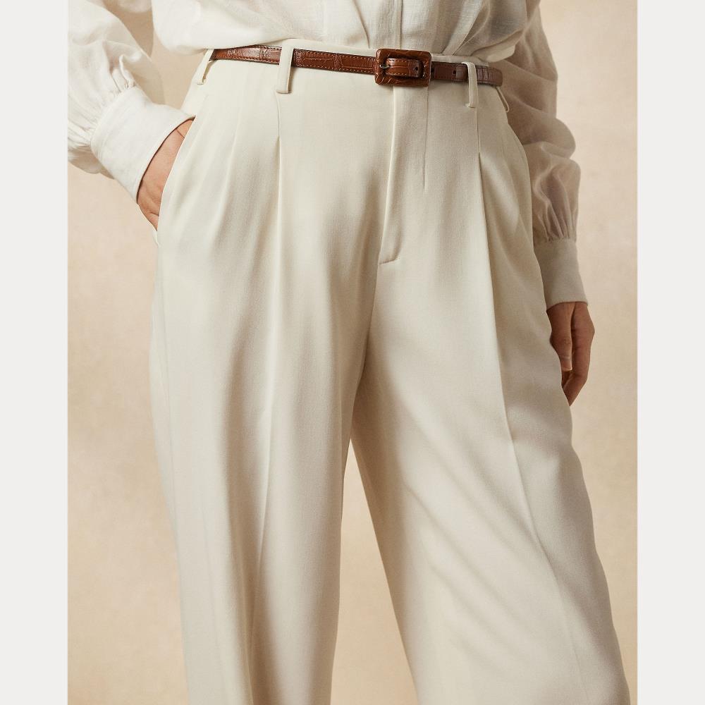 Pantalon Acklie en gabardine de laine - Cream