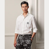 Chemise en popeline à monogramme - White W & Black Emb