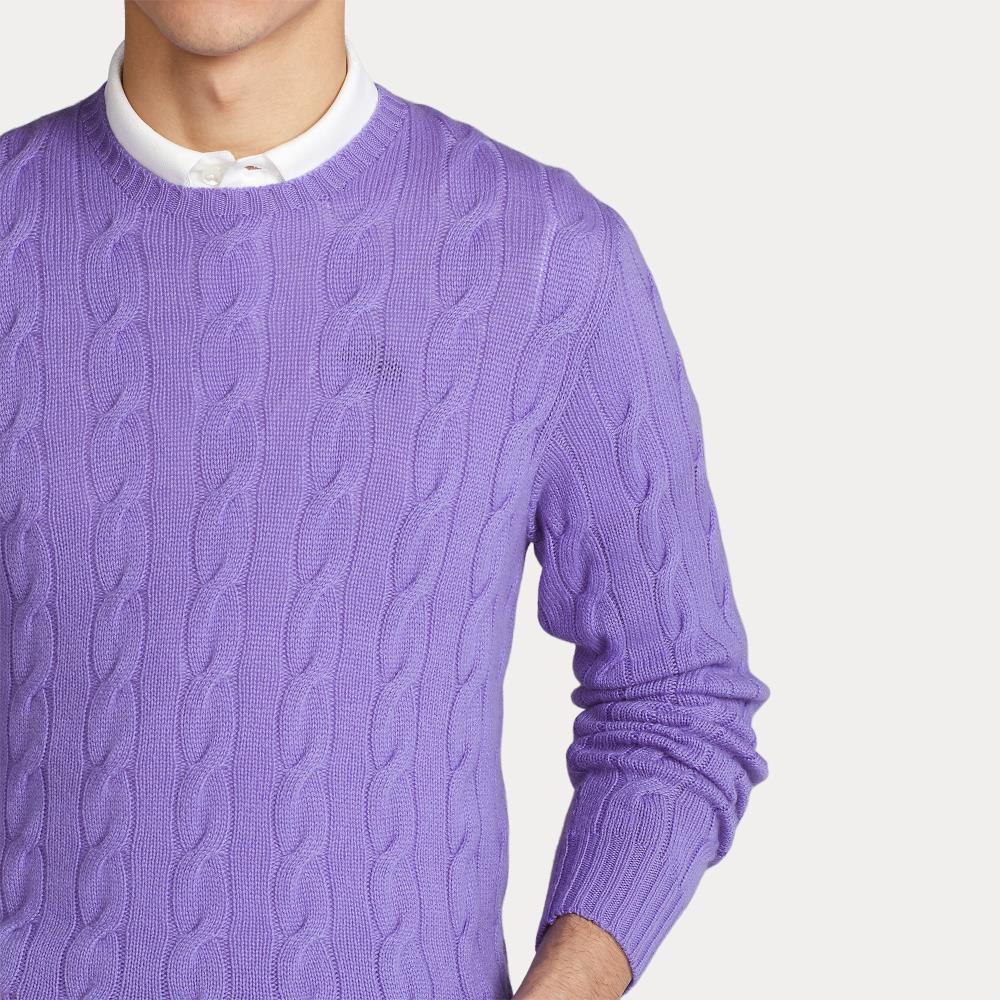 Pull torsadé en cachemire - Lavande Classique