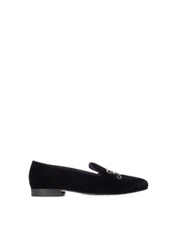 Mocassins Alonzo bullion en velours - Black & Silver