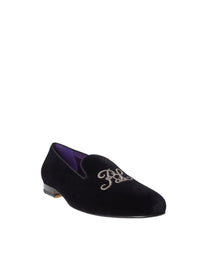 Mocassins Alonzo bullion en velours - Black & Silver