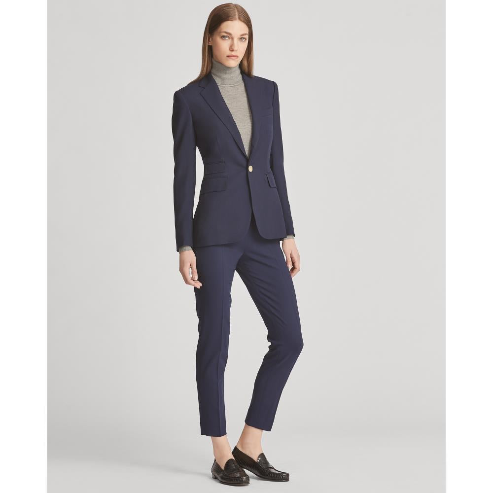 Pantalon sans poches en laine - Navy