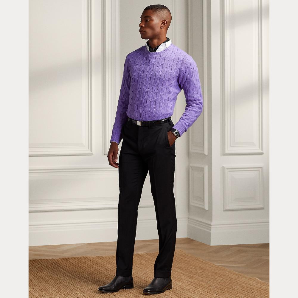 Pull torsadé en cachemire - Lavande Classique