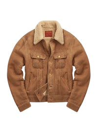 Veste en peau lainée - Khaki