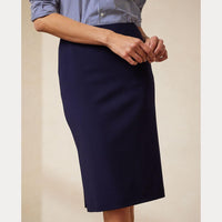 Jupe Cindy en crêpe de laine stretch - Navy