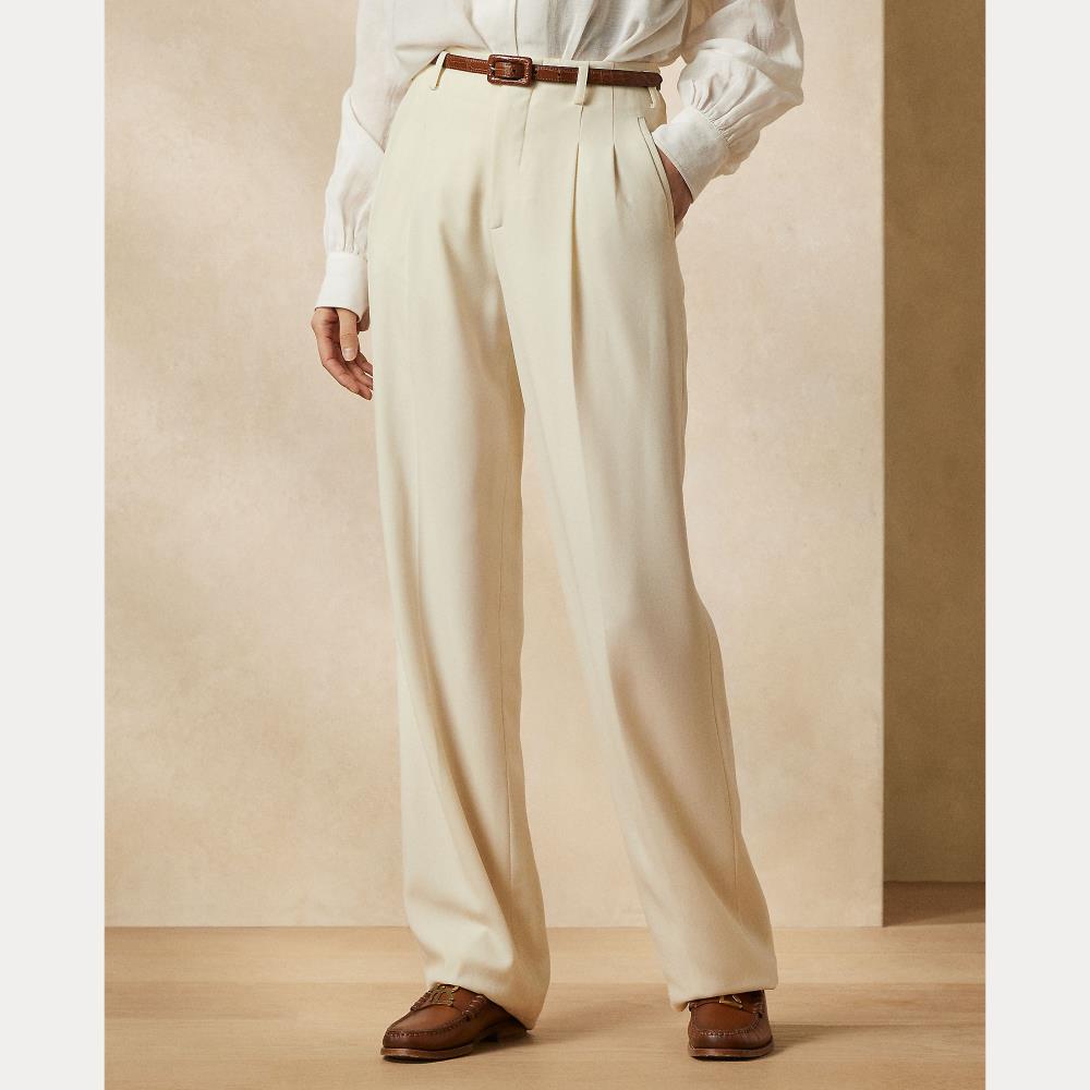 Pantalon Acklie en gabardine de laine - Cream