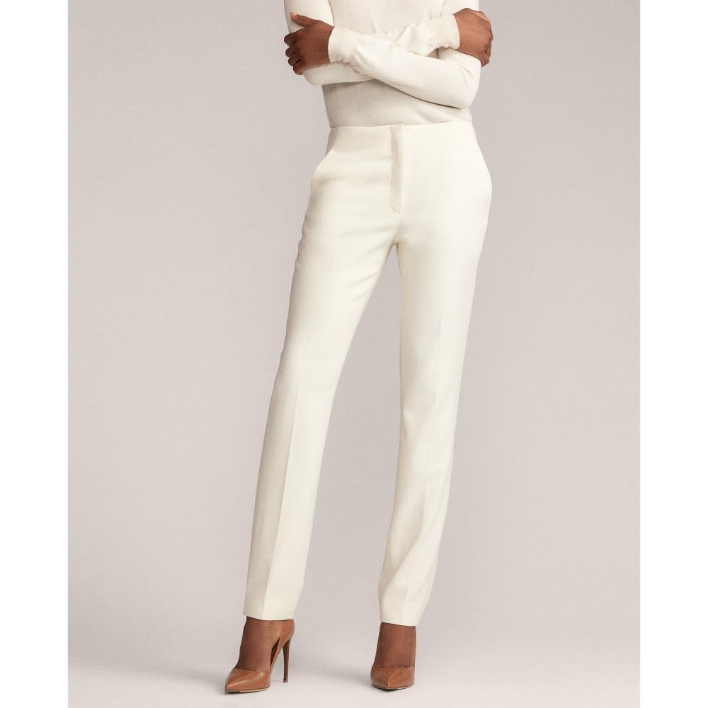 Pantalon Simone en crêpe de laine - Cream