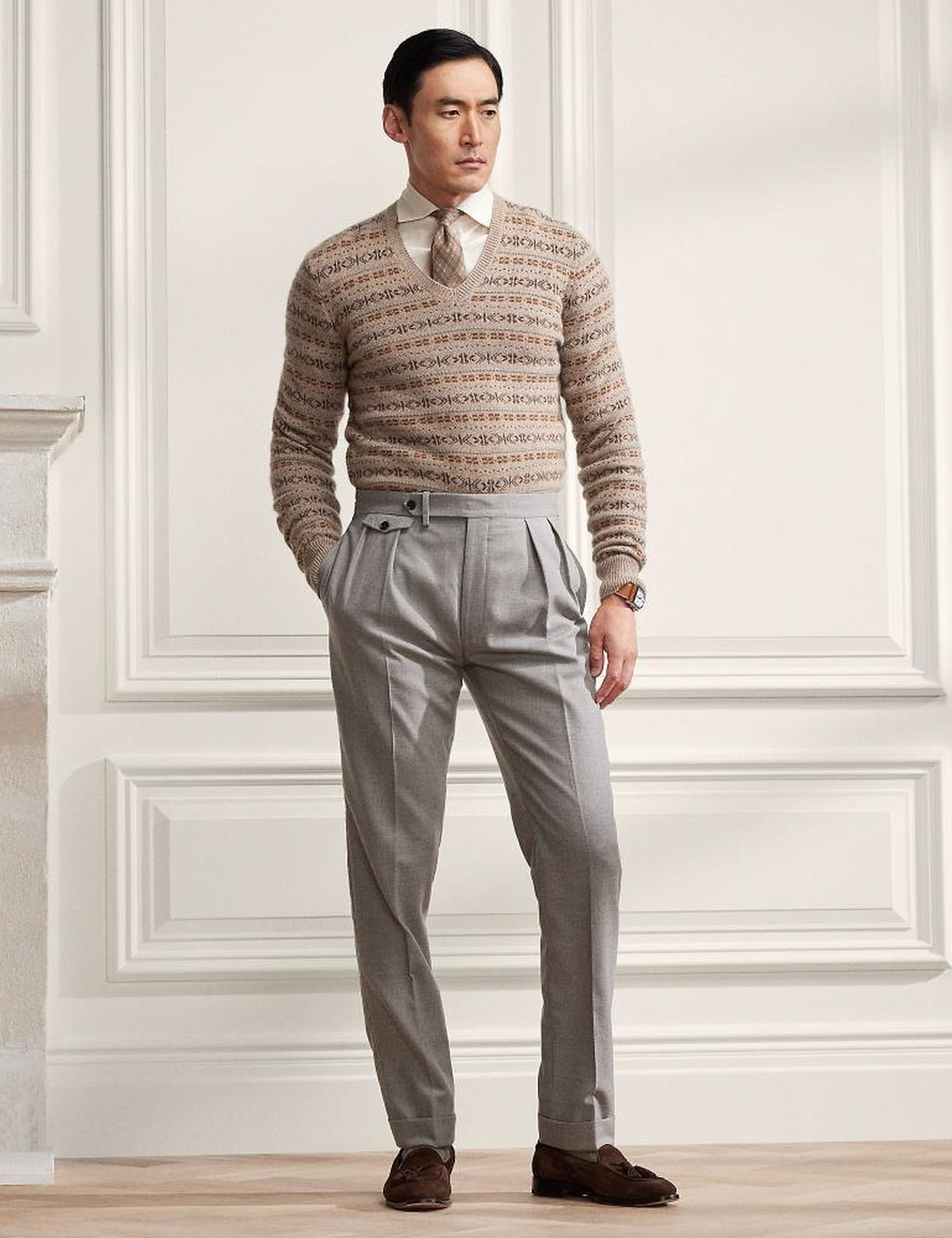 Chemise en sergé de lin gratté - Cream