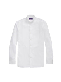 Chemise col cassé à plastron - White