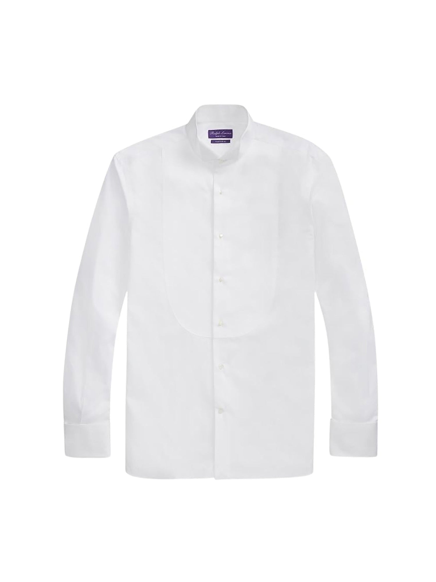 Chemise col cassé à plastron - White