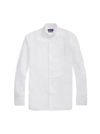 Chemise col cassé à plastron - White