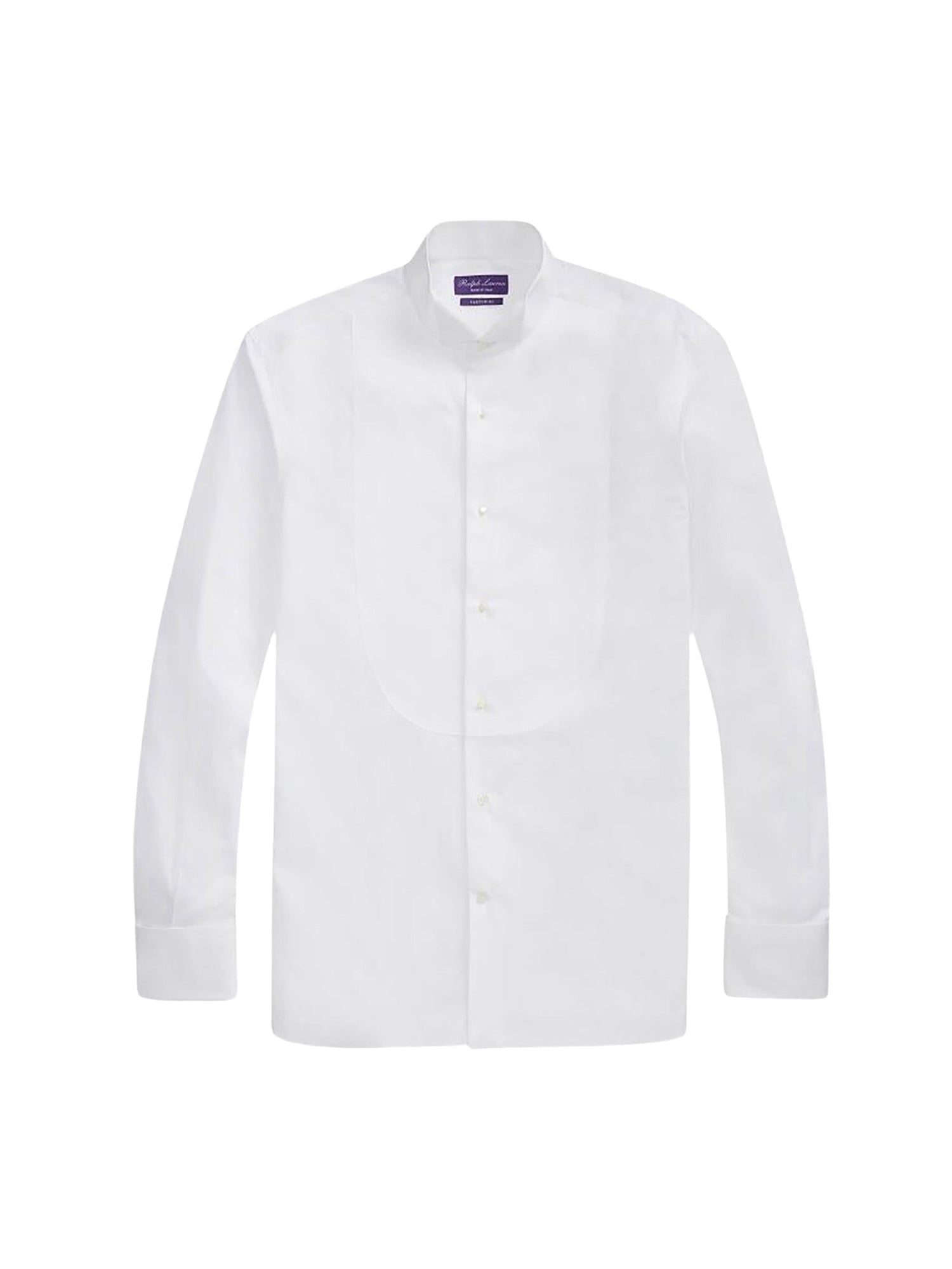 Chemise col cassé à plastron - White