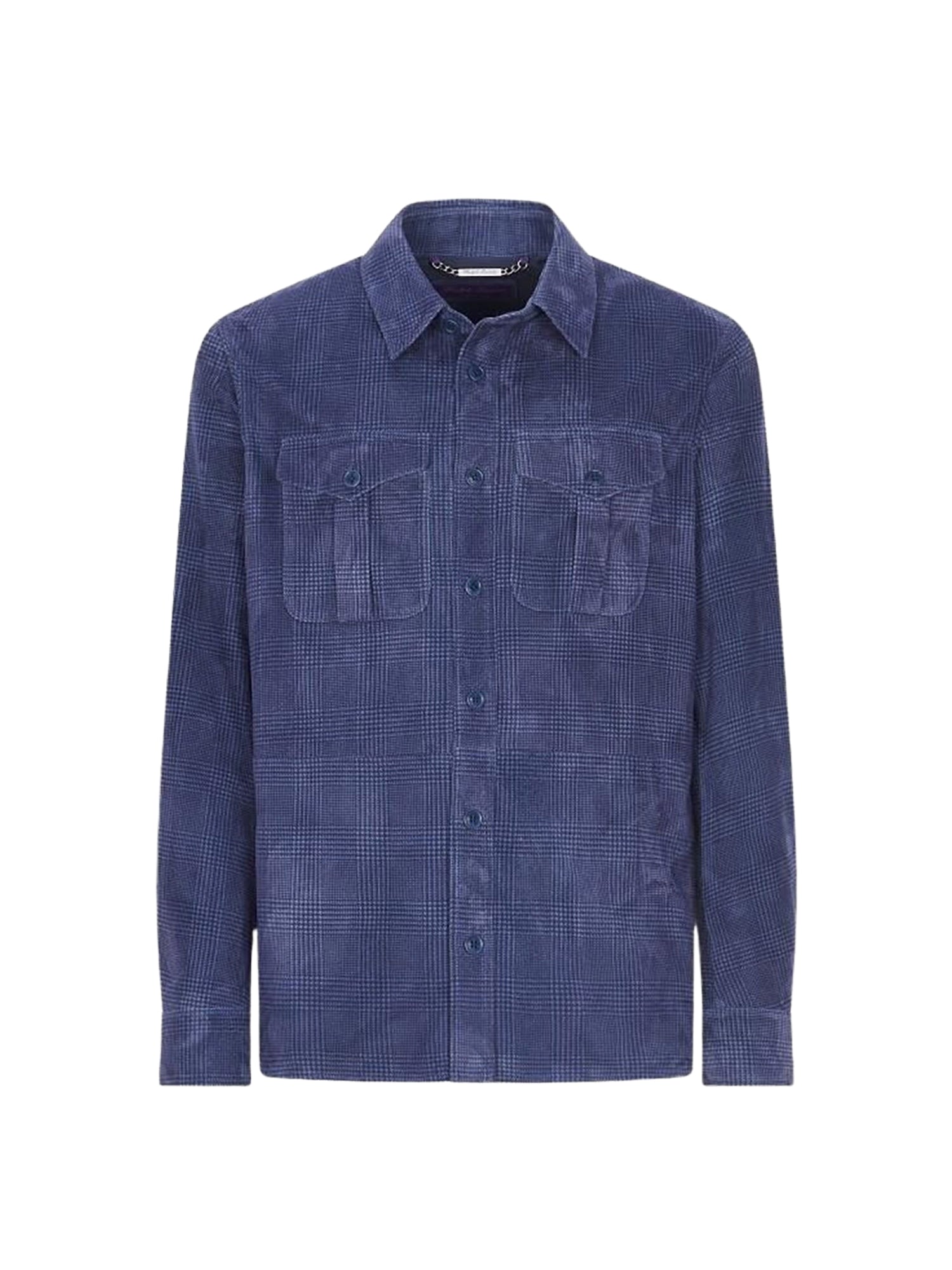 Surchemise à motif écossais en daim - Crown Blue Melange