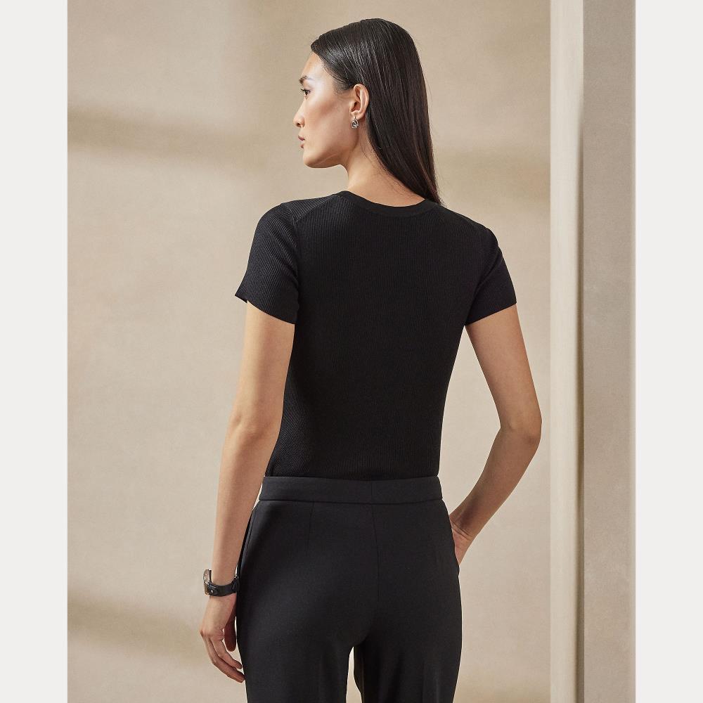 T-shirt maille en soie - Black