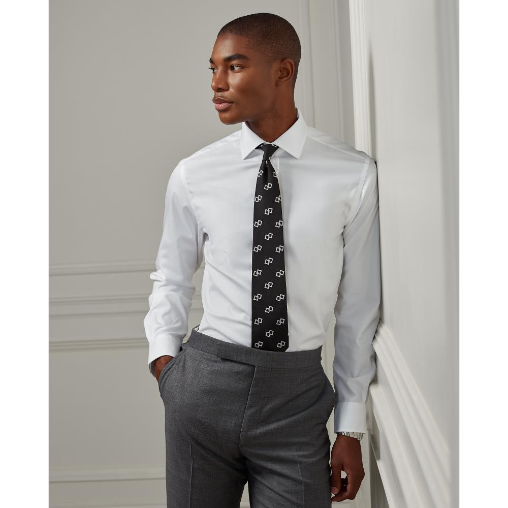 Wrinkle-resistant twill shirt - White