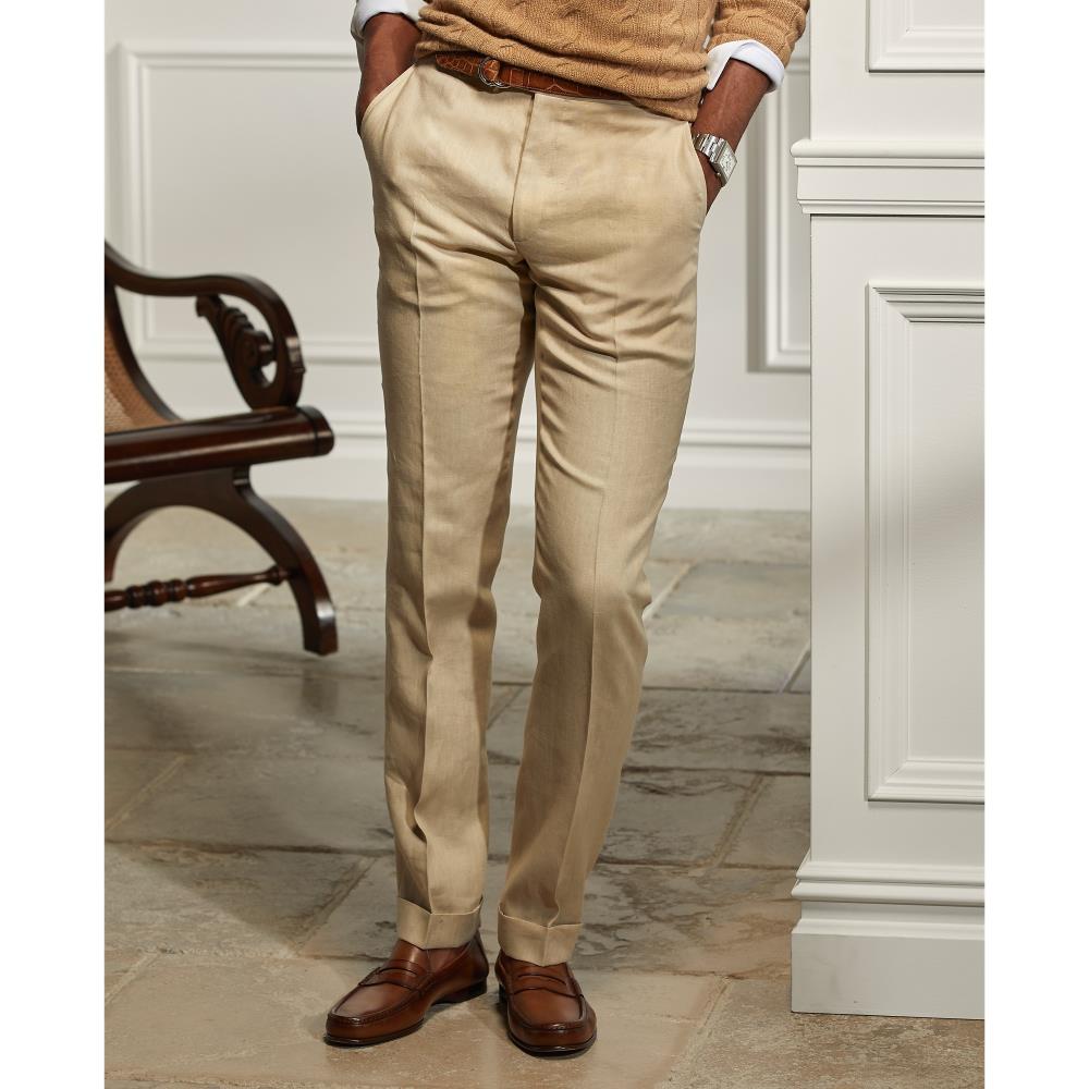 Gregory handmade linen trousers - Tan