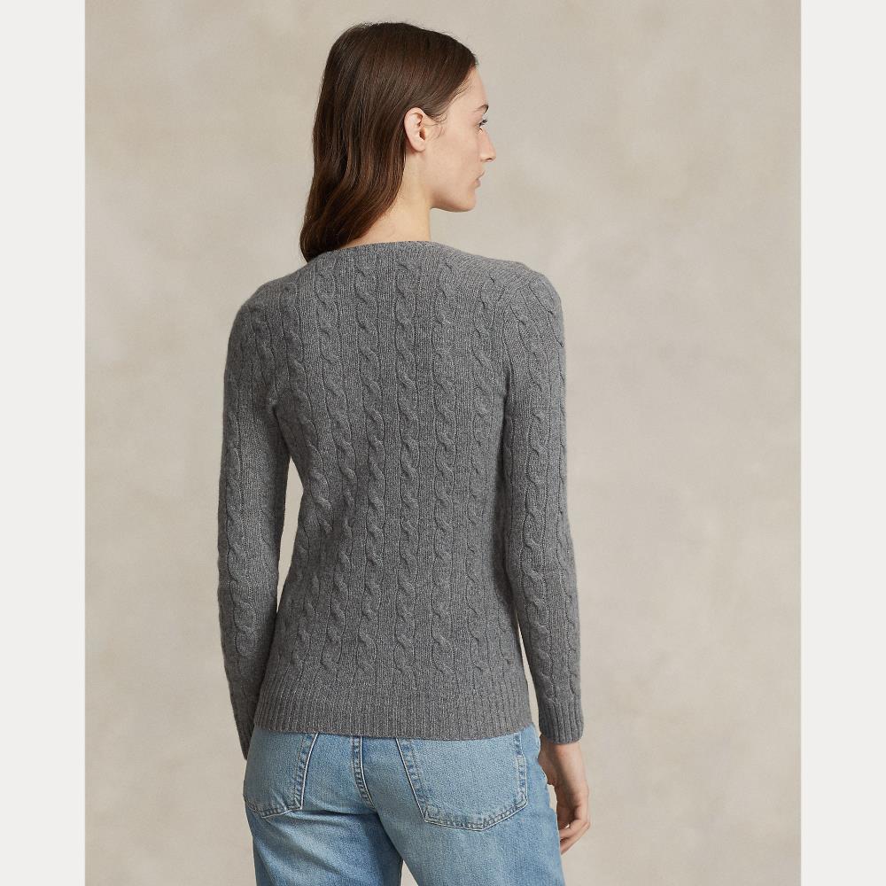 Pull col en V torsadé laine et cachemire - Battalion Grey Heather