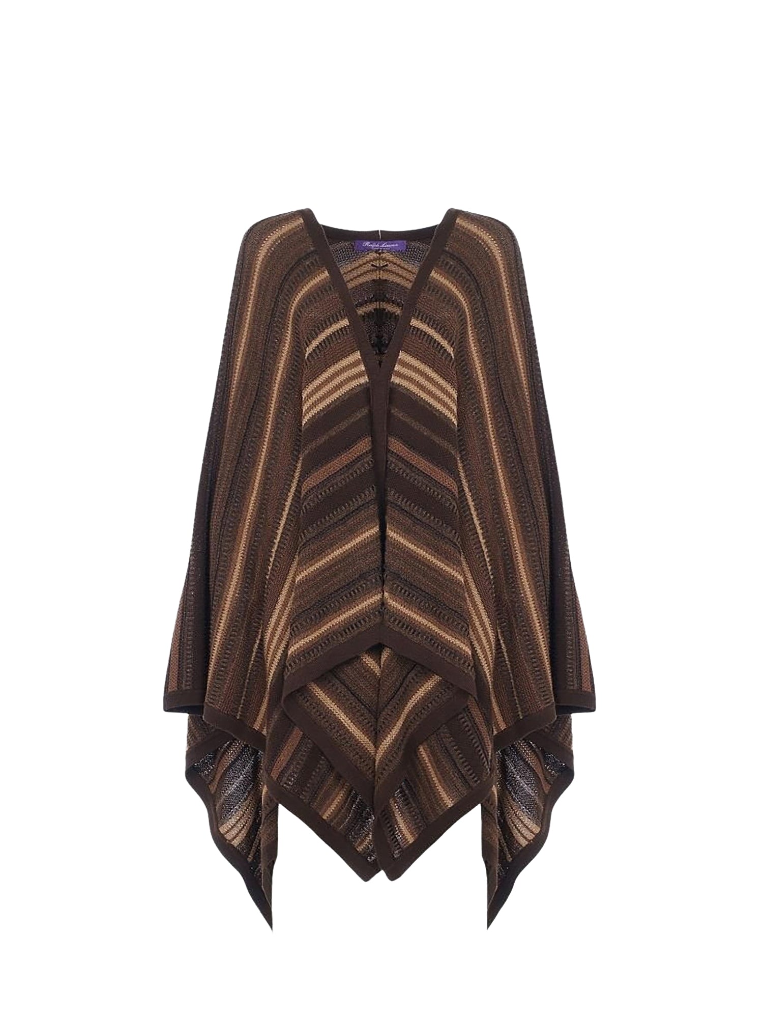 Pull Ruana en soie mélangée texturée - Mocha Multicolore